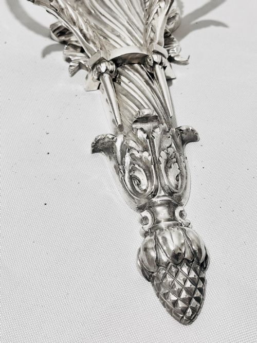 PAIR OF ANTIQUE SILVER PLATED WALL CANDLE HOLDERS C1900 - ADDITIONAL PHOTO 2