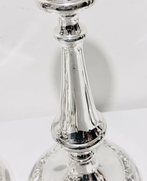 SET OF FOUR ANTIQUE SILVER PLATED CANDLESTICK C1880 BY GR COLLIS CO - ADDITIONAL PHOTO 5