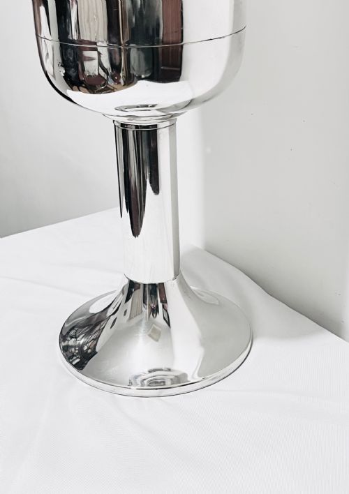 ANTIQUE SILVER PLATED FLOOR STANDING CHAMPAGNE BUCKET OR WINE COOLER C1910 - ADDITIONAL PHOTO 4