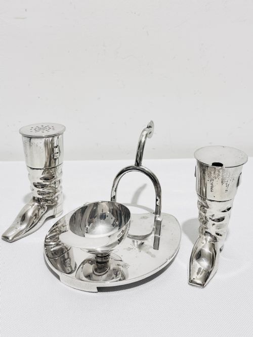 VICTORIAN C1880 ANTIQUE SILVER PLATED NOVELTY CRUET OF EQUESTRIAN INTEREST - ADDITIONAL PHOTO 1