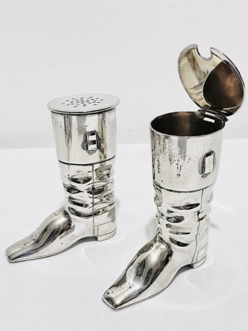 VICTORIAN C1880 ANTIQUE SILVER PLATED NOVELTY CRUET OF EQUESTRIAN INTEREST - ADDITIONAL PHOTO 2