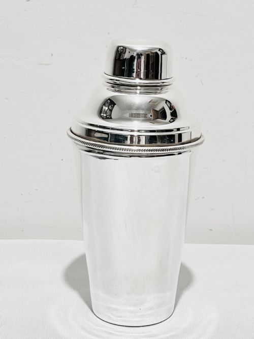 unusual silver plated cocktail shaker by james dixon sons c1920 - CATEGORY: ANTIQUE SILVER - DATED 1920