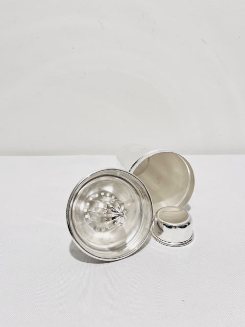 UNUSUAL SILVER PLATED COCKTAIL SHAKER BY JAMES DIXON SONS C1920 - ADDITIONAL PHOTO 4