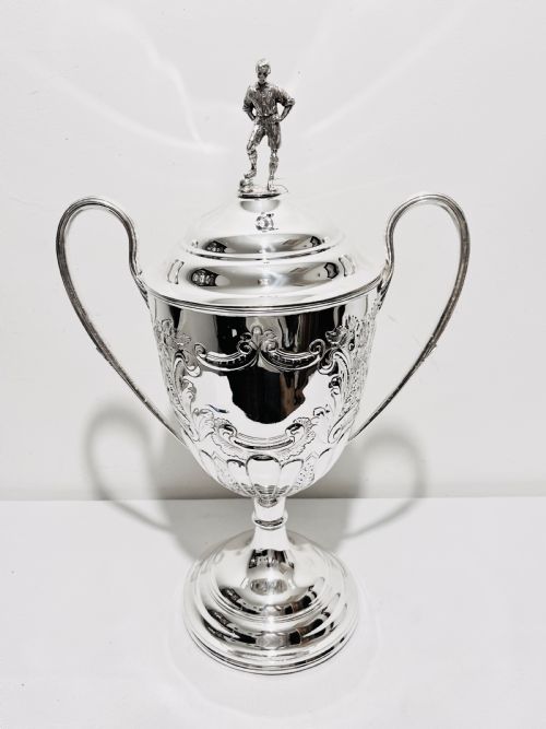 antique silver plated football trophy c1910 - CATEGORY: ANTIQUE SILVER - DATED 1910