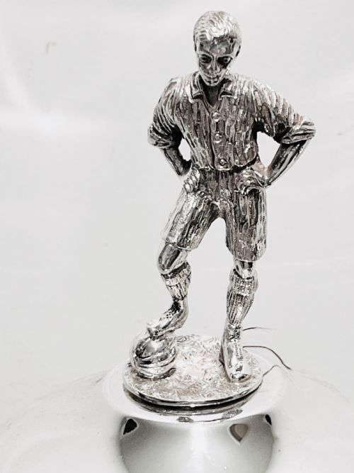 ANTIQUE SILVER PLATED FOOTBALL TROPHY C1910 - ADDITIONAL PHOTO 1