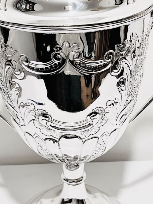 ANTIQUE SILVER PLATED FOOTBALL TROPHY C1910 - ADDITIONAL PHOTO 3