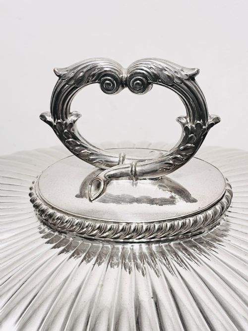 OLD SHEFFIELD PLATE C1840 MEAT DOME COVER PLUS ORIGINAL WARMING BASE - ADDITIONAL PHOTO 2
