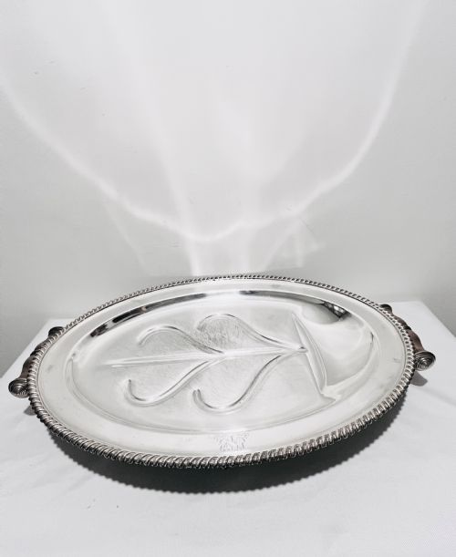 OLD SHEFFIELD PLATE C1840 MEAT DOME COVER PLUS ORIGINAL WARMING BASE - ADDITIONAL PHOTO 4