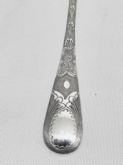 ANTIQUE SILVER PLATED FRUIT SERVING SPOONS C1880 BY WALKER HALL - ADDITIONAL PHOTO 4