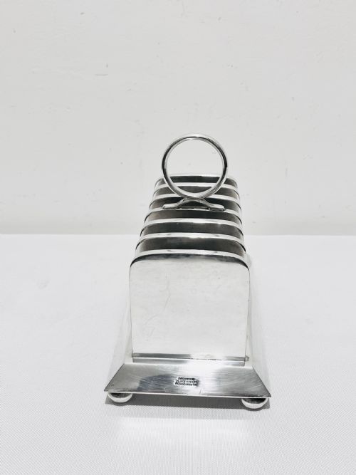 UNUSUAL NOVELTY ANTIQUE SILVER PLATED TOAST RACK BY LOCKWOOD OF BOND STREET - ADDITIONAL PHOTO 1