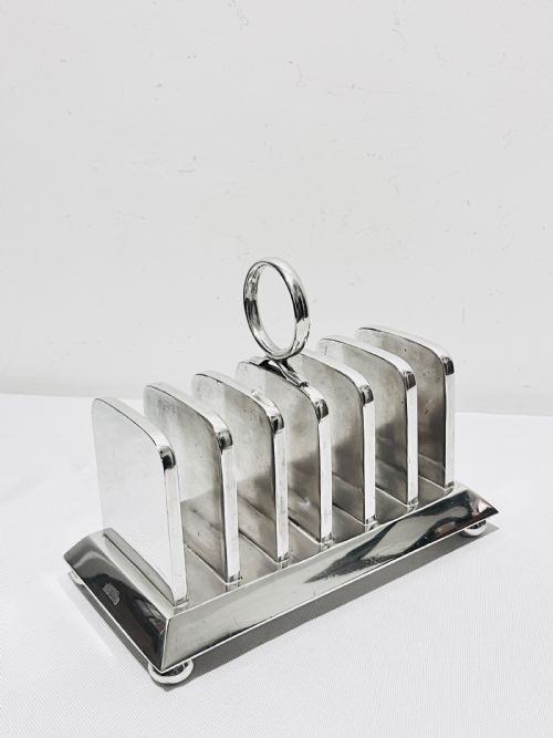 UNUSUAL NOVELTY ANTIQUE SILVER PLATED TOAST RACK BY LOCKWOOD OF BOND STREET - ADDITIONAL PHOTO 3