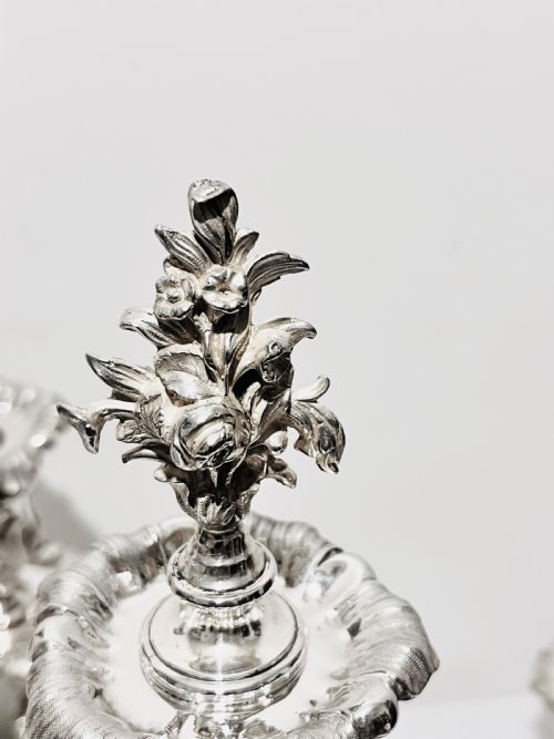 ANTIQUE CAST CANDELABRA SUITE BY ELKINGTON CO C1880 - ADDITIONAL PHOTO 6