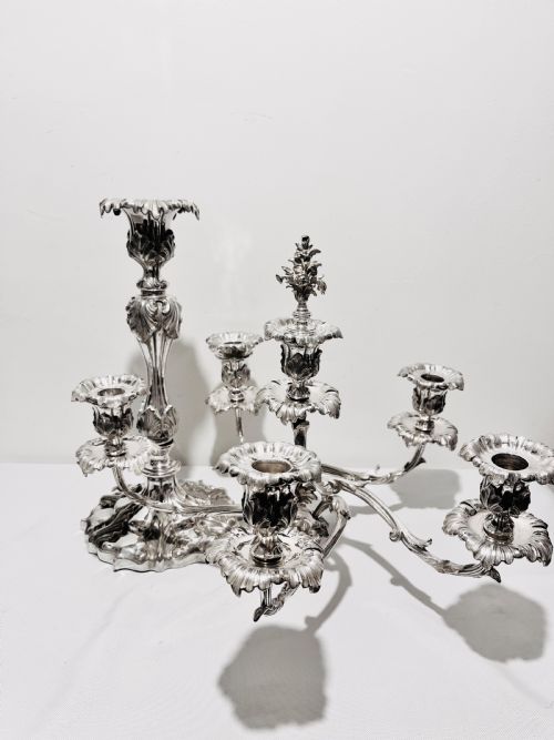 ANTIQUE CAST CANDELABRA SUITE BY ELKINGTON CO C1880 - ADDITIONAL PHOTO 7