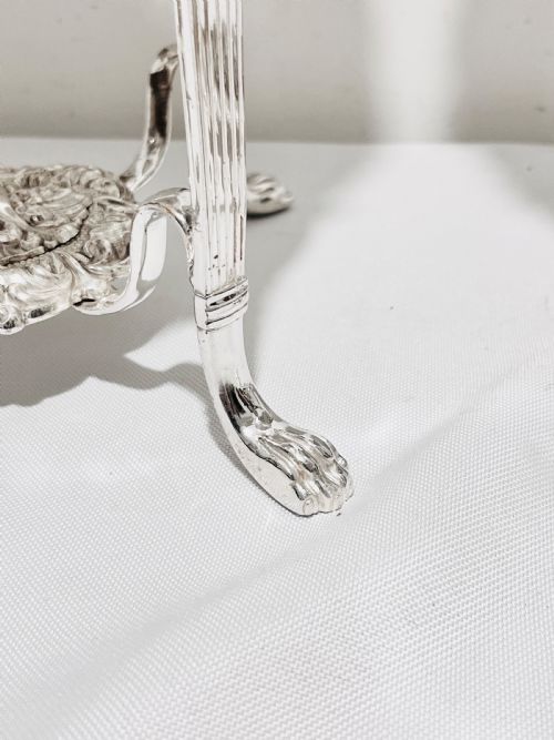 PAIR OF ANTIQUE SILVER PLATED PLANTERS OR WINE BOTTLE STANDS C1890 - ADDITIONAL PHOTO 1