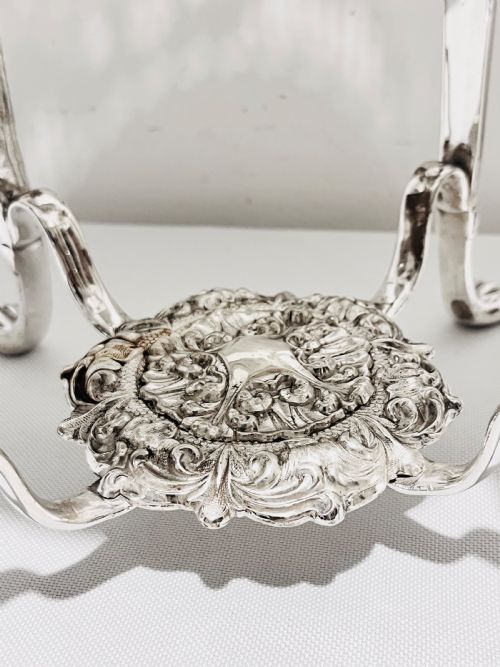 PAIR OF ANTIQUE SILVER PLATED PLANTERS OR WINE BOTTLE STANDS C1890 - ADDITIONAL PHOTO 2