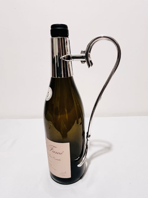 ANTIQUE SILVER PLATED WINE BOTTLE HOLDER BY ASPREY CO C1900 - ADDITIONAL PHOTO 1