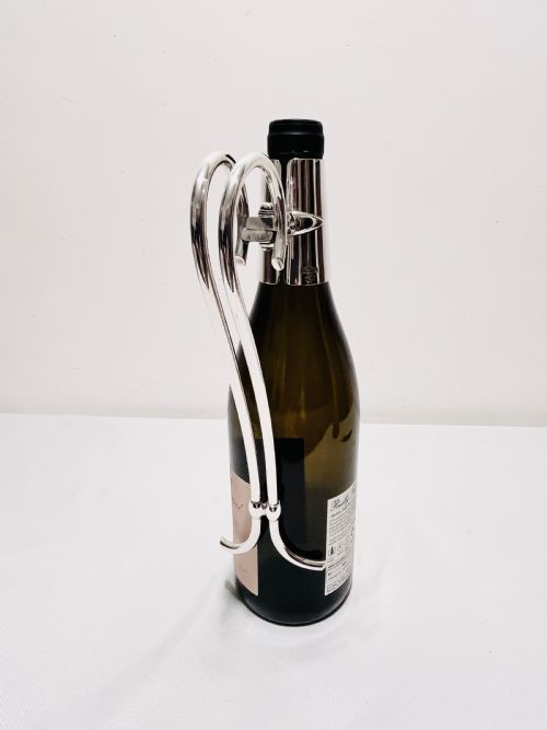 ANTIQUE SILVER PLATED WINE BOTTLE HOLDER BY ASPREY CO C1900 - ADDITIONAL PHOTO 2