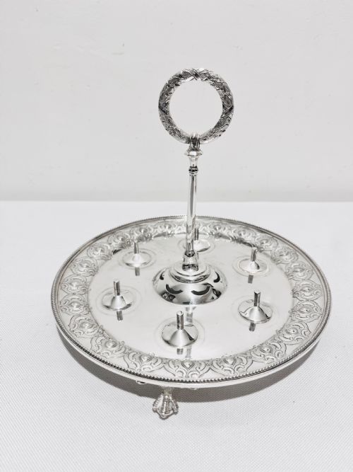 ANTIQUE SILVER PLATED 6 EGG CRUET BY MARTIN HALL CO C1880 - ADDITIONAL PHOTO 2