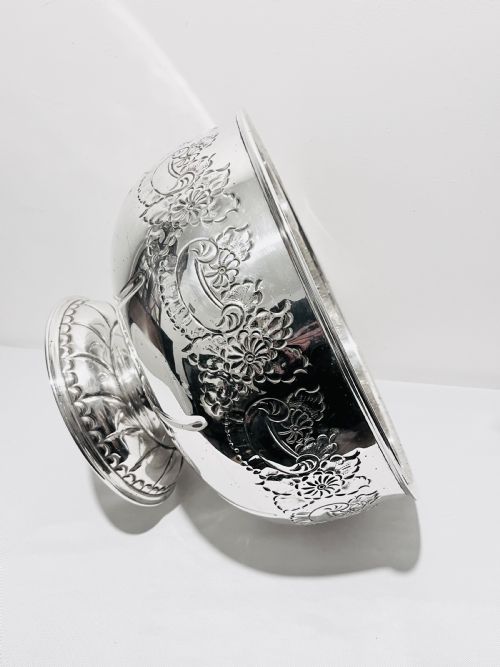 VINTAGE C1940 LARGE SILVER PLATED PUNCH BOWL - ADDITIONAL PHOTO 5
