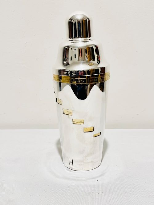 smart vintage silver plated dial a drink cocktail shaker by napier - CATEGORY: ANTIQUE SILVER - DATED 1930