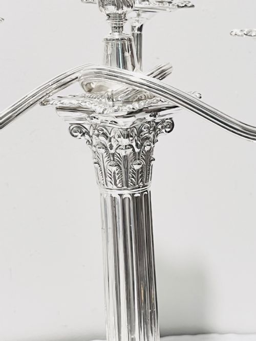 ANTIQUE SILVER PLATED PAIR CANDELABRA C1890 - ADDITIONAL PHOTO 3