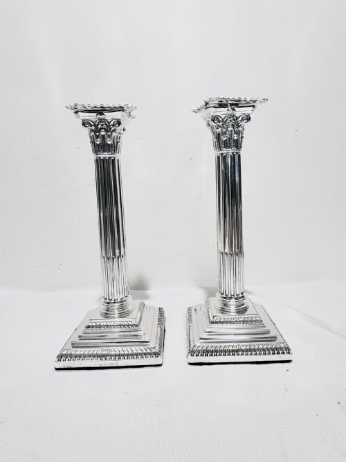 ANTIQUE SILVER PLATED PAIR CANDELABRA C1890 - ADDITIONAL PHOTO 6