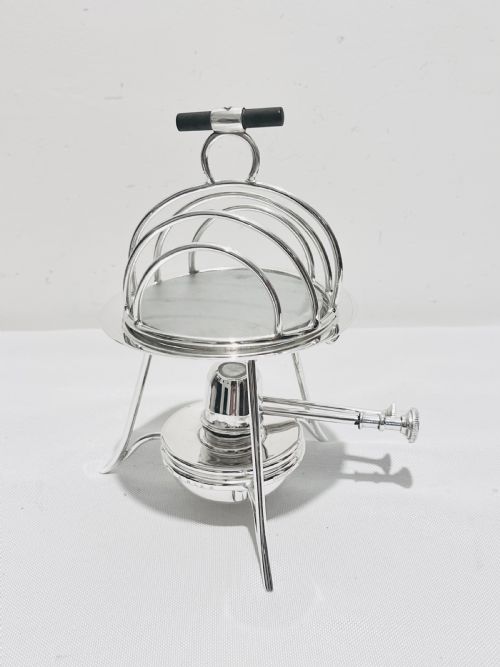 antique novelty silver plated heated toast rack by asprey co c1920 - CATEGORY: ANTIQUE SILVER - DATED 1920
