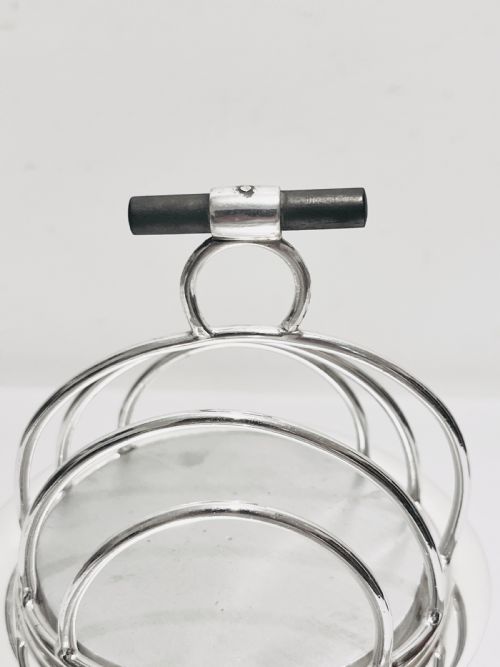 ANTIQUE NOVELTY SILVER PLATED HEATED TOAST RACK BY ASPREY CO C1920 - ADDITIONAL PHOTO 1