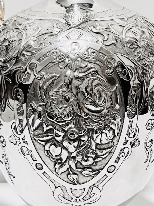 ELABORATE ANTIQUE SILVER PLATED CLARET JUG C1880 - ADDITIONAL PHOTO 1