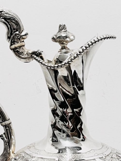 ELABORATE ANTIQUE SILVER PLATED CLARET JUG C1880 - ADDITIONAL PHOTO 2