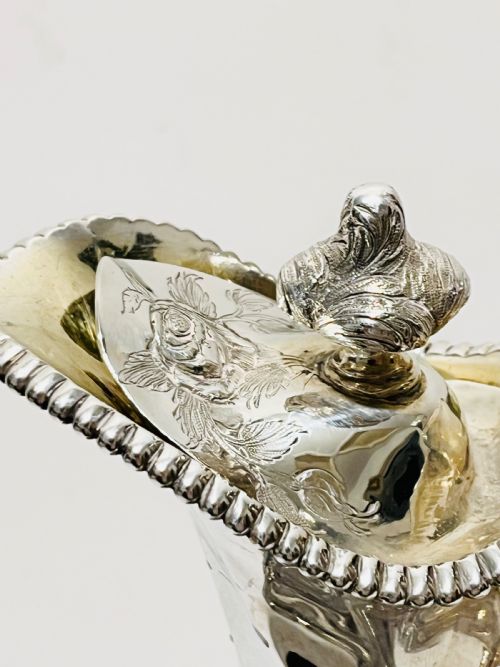 ELABORATE ANTIQUE SILVER PLATED CLARET JUG C1880 - ADDITIONAL PHOTO 4