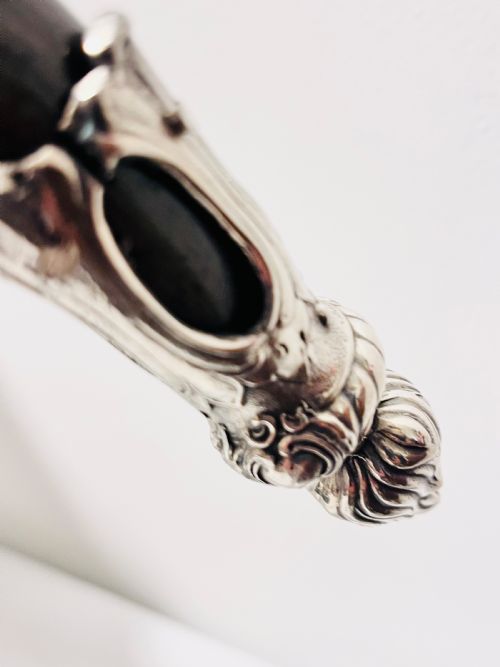 MAGNIFICENT PAIR SILVER PLATED MOUNTED COW HORNS C1900 - ADDITIONAL PHOTO 5