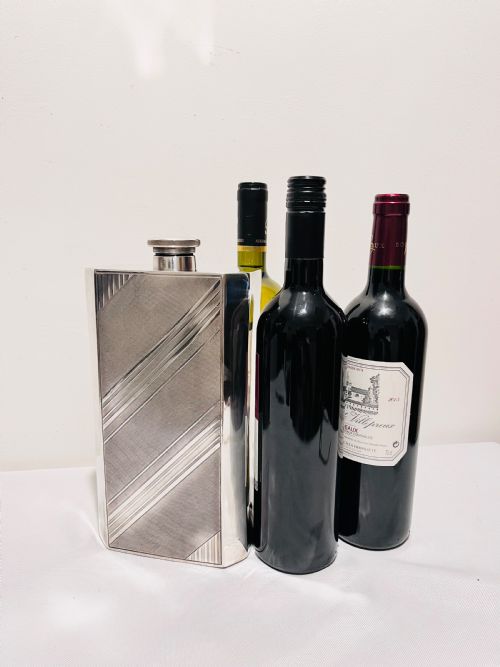 ART DECO SILVER PLATED GIANT SPIRIT FLASK C1930 - ADDITIONAL PHOTO 1
