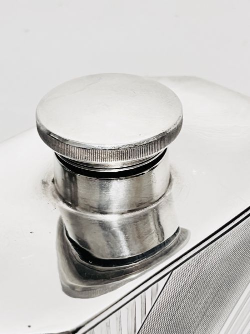 ART DECO SILVER PLATED GIANT SPIRIT FLASK C1930 - ADDITIONAL PHOTO 3