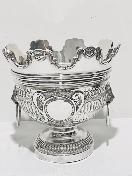 antique silver plated monteith bowl with removable rim c1880 - CATEGORY: ANTIQUE SILVER - DATED 1880