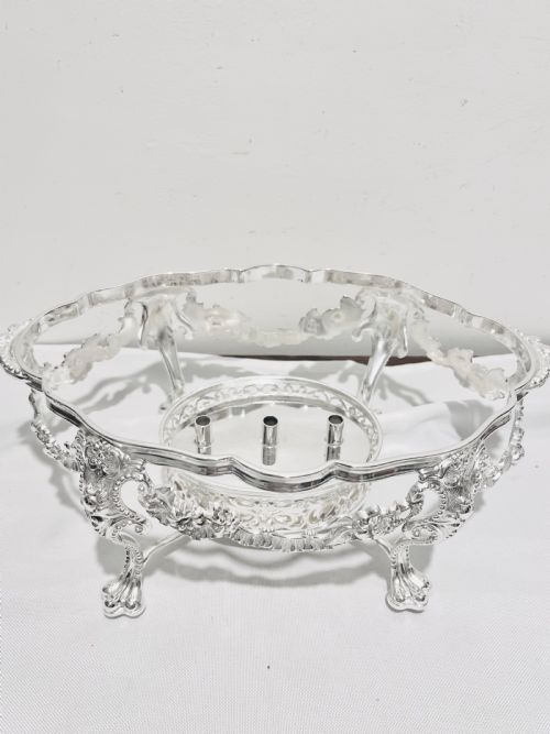 ANTIQUE SILVER PLATED ENTREE DISH ON STAND BY JAMES DIXON SONS C1870 - ADDITIONAL PHOTO 6