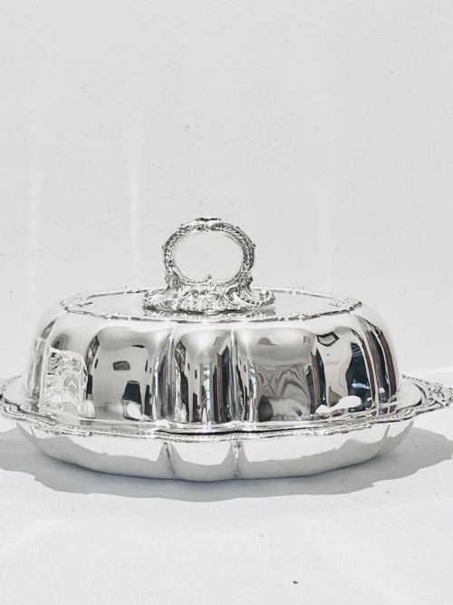 ANTIQUE SILVER PLATED ENTREE DISH ON STAND BY JAMES DIXON SONS C1870 - ADDITIONAL PHOTO 8
