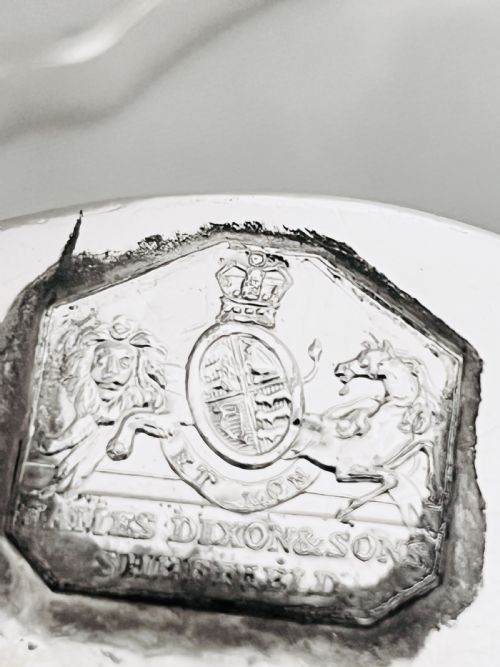 ANTIQUE SILVER PLATED ENTREE DISH ON STAND BY JAMES DIXON SONS C1870 - ADDITIONAL PHOTO 12