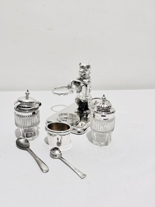 ANTIQUE SILVER PLATED NOVELTY DOG CRUET C1880 - ADDITIONAL PHOTO 4