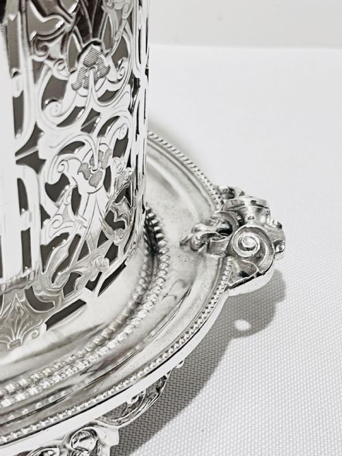 ANTIQUE SILVER PLATED OVAL BISCUIT BOX WITH ORIGINAL LINER C1880 - ADDITIONAL PHOTO 2