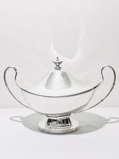 ANTIQUE SILVER PLATED SOUP TUREEN BY MAPPIN WEBB C1880