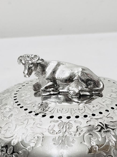 ANTIQUE SILVER PLATED BUTTER DISH C1880 - ADDITIONAL PHOTO 3