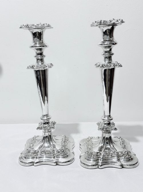 ANTIQUE SILVER PLATED CANDELABRA SUITE C1910 - ADDITIONAL PHOTO 5