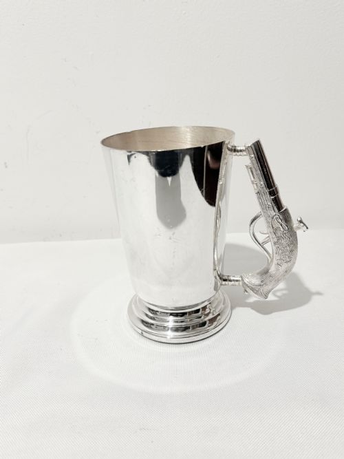 VINTAGE NOVELTY SILVER PLATED TANKARD C1960 - ADDITIONAL PHOTO 1