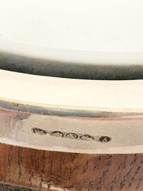 ANTIQUE SILVER PLATED CARVED OAK SALAD BOWL C1890 - ADDITIONAL PHOTO 6