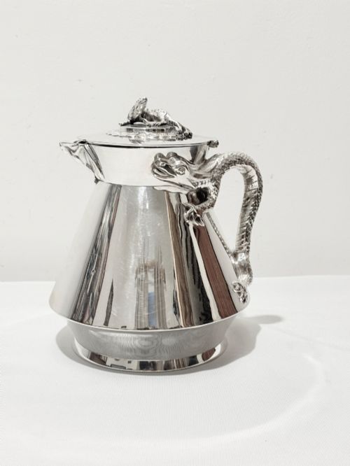 unusual silver plated teapot dragon c1880 by martin hall co - CATEGORY: ANTIQUE SILVER - DATED 1880