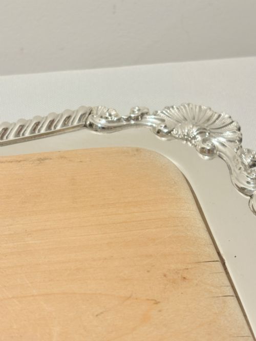 ANTIQUE SILVER PLATED BREAD CHEESE BOARD C1880 - ADDITIONAL PHOTO 2