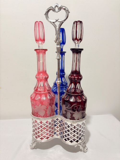 Antique Silver Plated Decanter Stand C1880