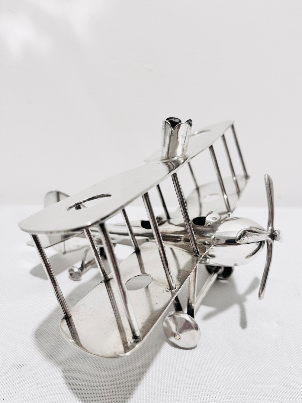 Bi-plane silver plated epergne by AEP & Co c1930 View II