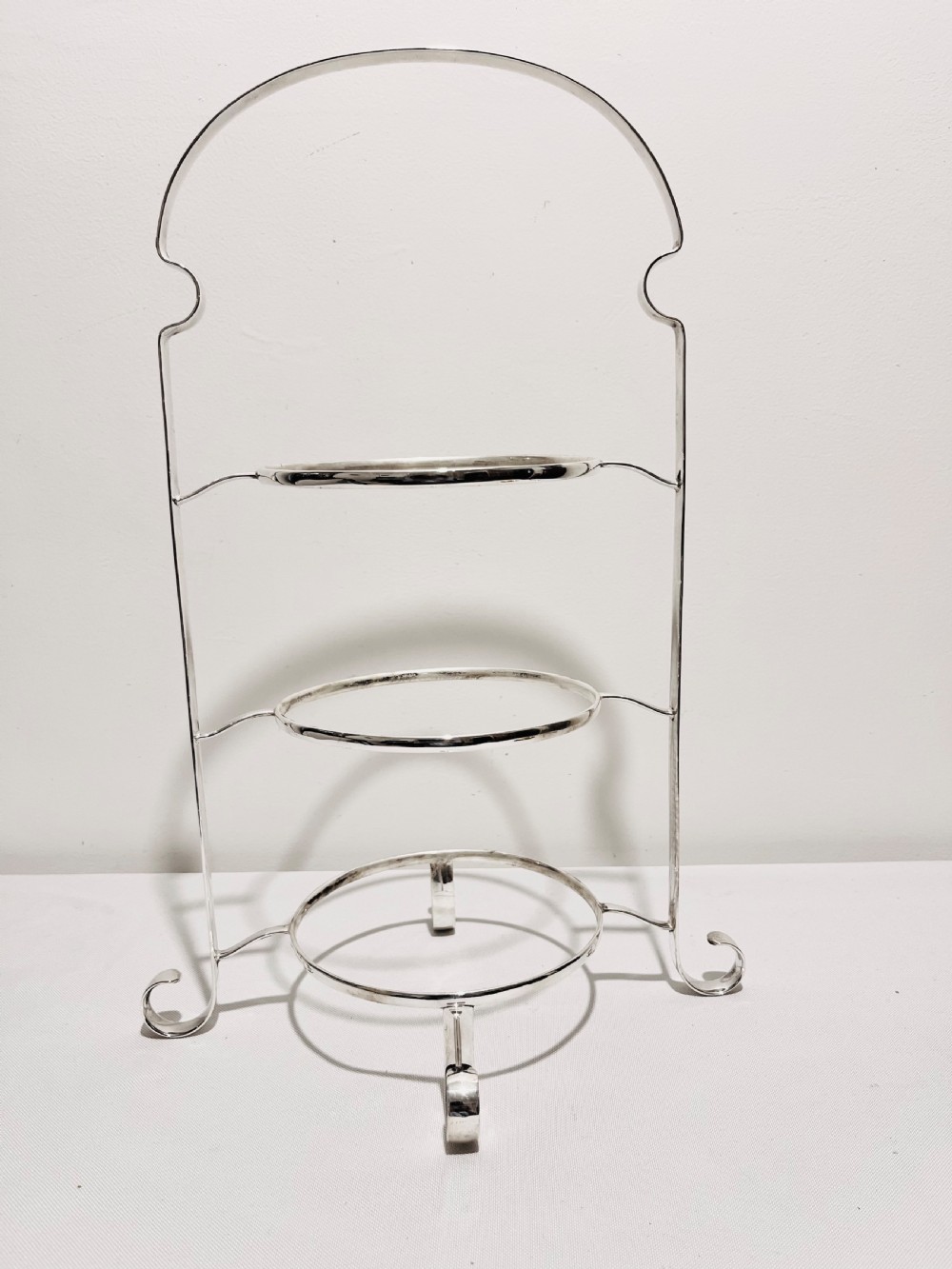Vintage silver plated 3 tier cake stand by Marples & Company c1930 View III
